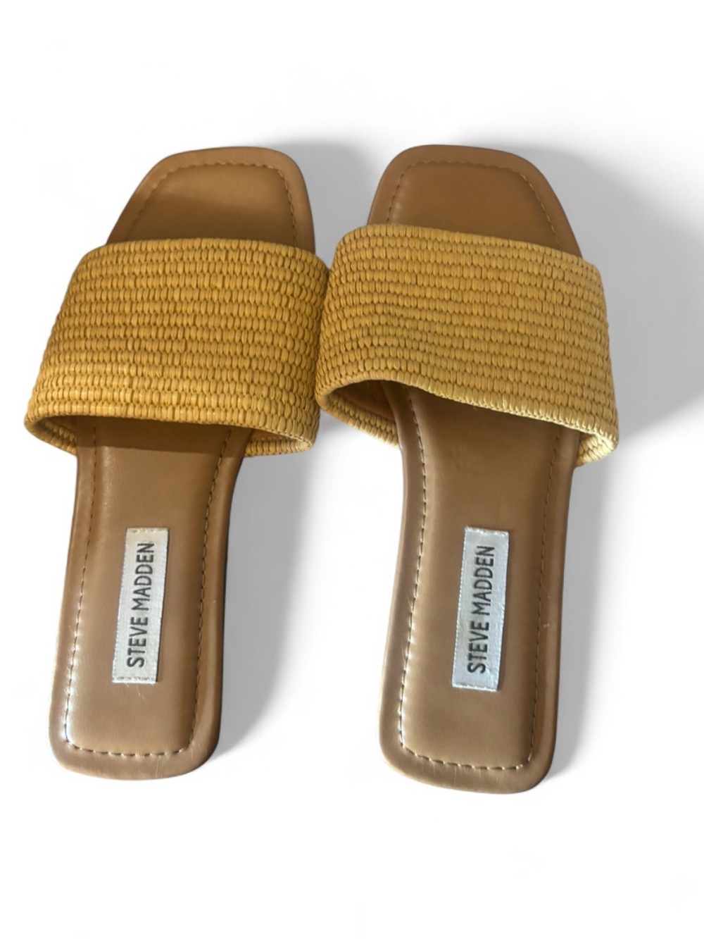 Steve Madden Yellow Braided Slide Mules